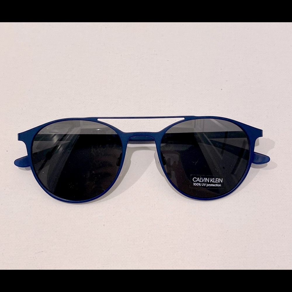 NWT Calvin Klein CK20138S Sunglasses | Matte Navy Silver | UV Protection